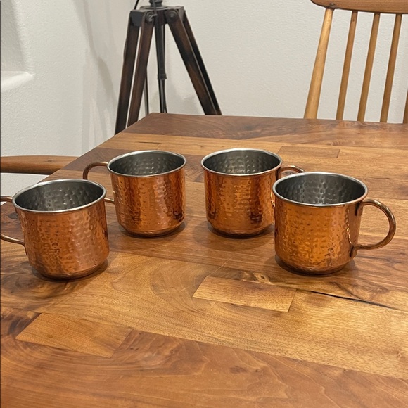 Thymes Other - Hammered Copper Mugs Set 4